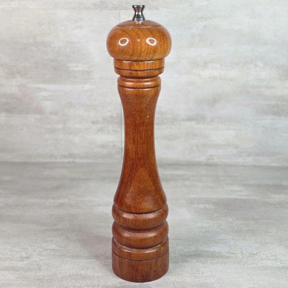 Vintage Mr. Dudley Turned Solid Wood Pepper Mill 10.5
